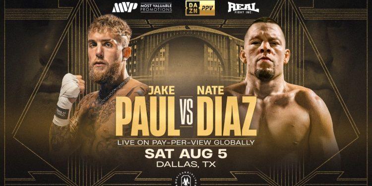 Jake Paul and Nate Diaz to square off in boxing ring Dallas on August 5th