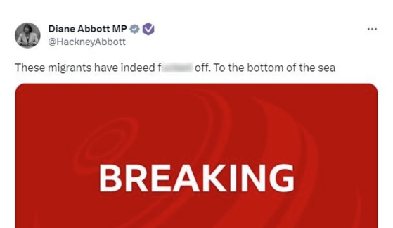 Diane Abbott Faces Criticism for Deleted Tweet About Migrant Tragedy