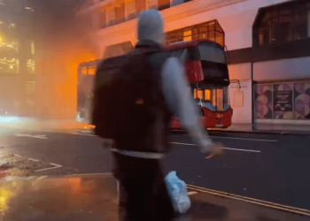 Fire Breaks Out on Electric Double-Decker Bus in South London