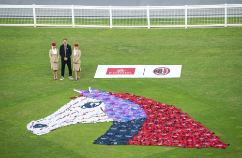 AC Milan and Emirates Celebrate Partnership at Dubai World Cup with Creative Art Display